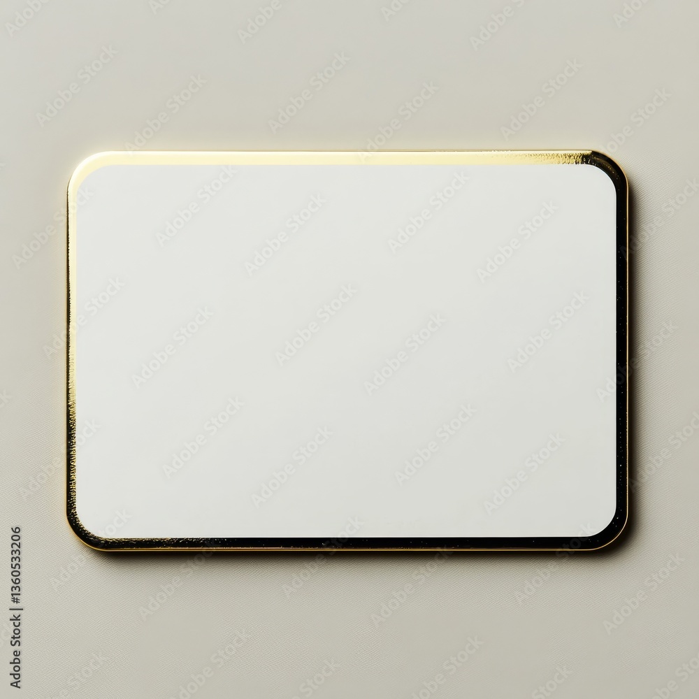 Poster elegant white card with golden border: stylish and minimalist design for your branding needs