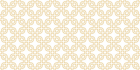 Seamless geometric pattern. Luxury abstract background with golden lines.