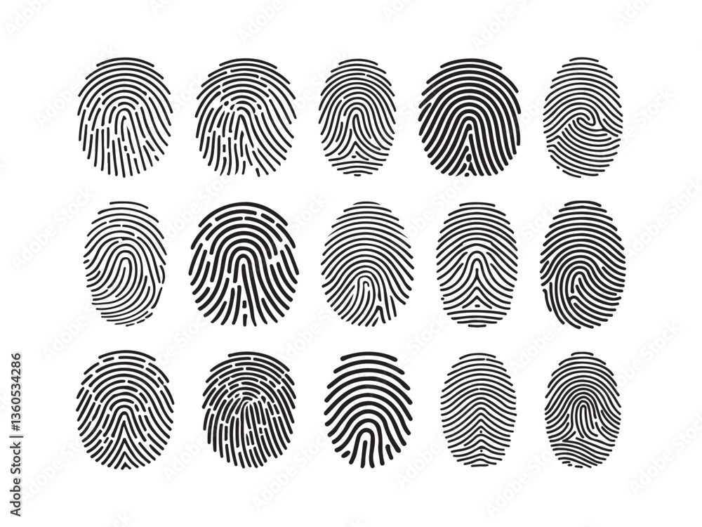 Poster fingerprint icon signature concept for password encryption.