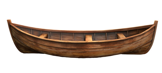rustic wooden canoe isolated png transparent background