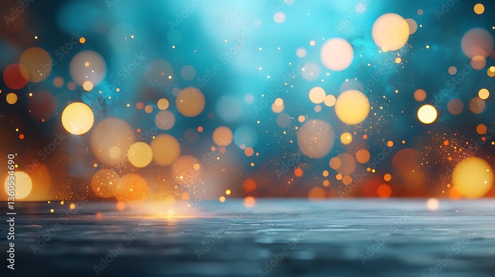 Poster abstract blurred background with bokeh lights