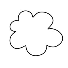 A freeform, fluffy cloud shape with soft edges, resembling a cloud, flower, or abstract puff.