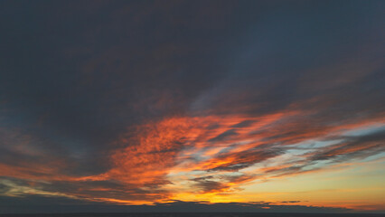 sunset sky from above the horizon