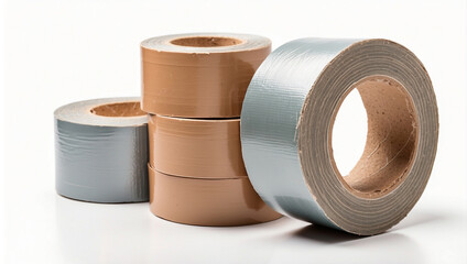Cardboard Duct Tape Isolated on a White Background: Essential for Repairs and Crafts