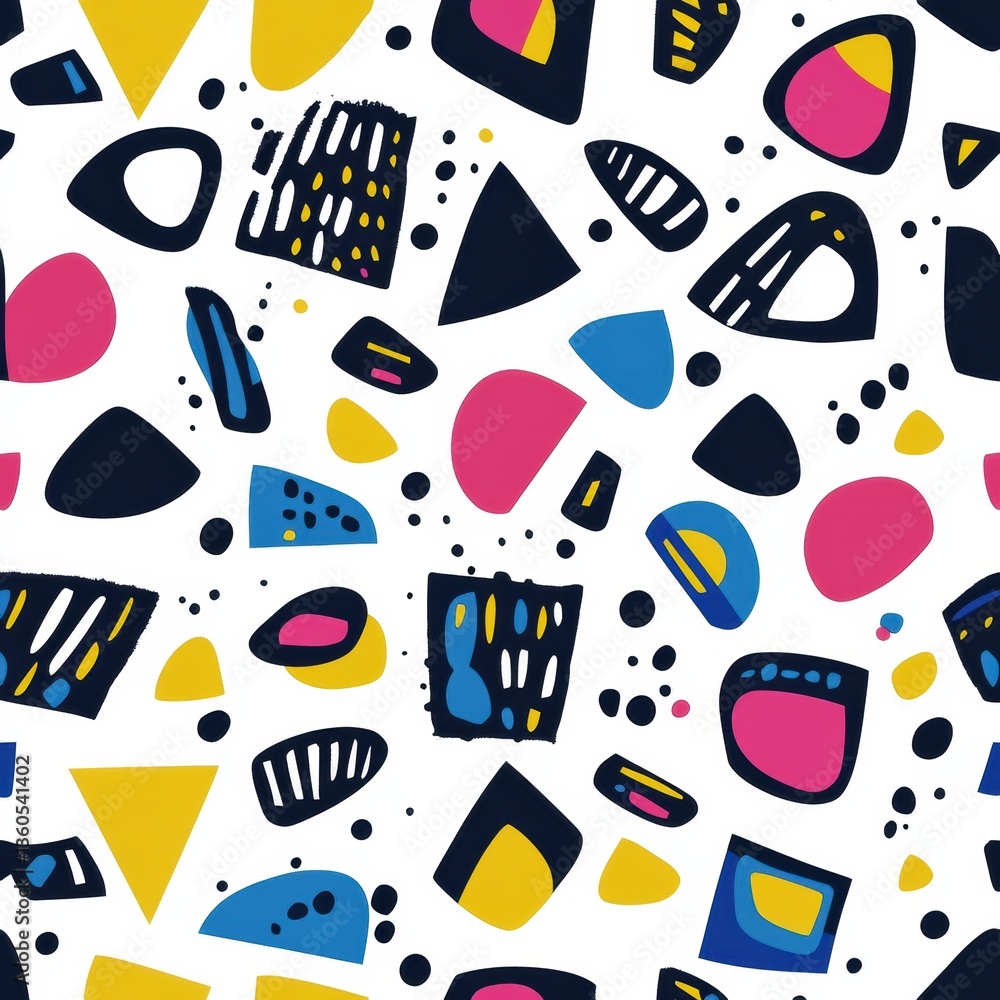 Aufkleber Vibrant baby pattern featuring bold geometric shapes and playful colors for modern designs and nursery decor Generative AI