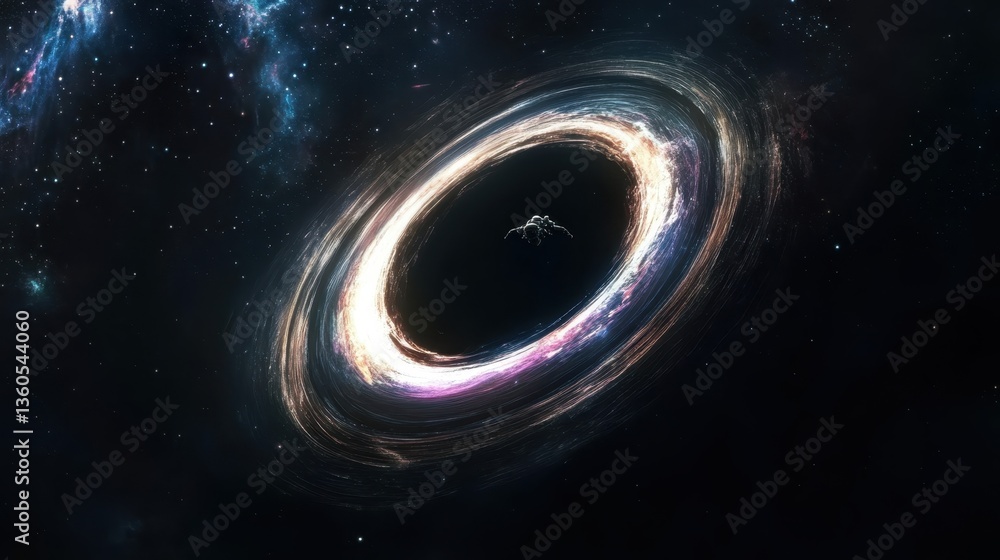 Poster astronaut floating in the vastness of space surrounded by stars and cosmic elements