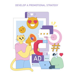 Product Marketing. Flat Vector Illustration