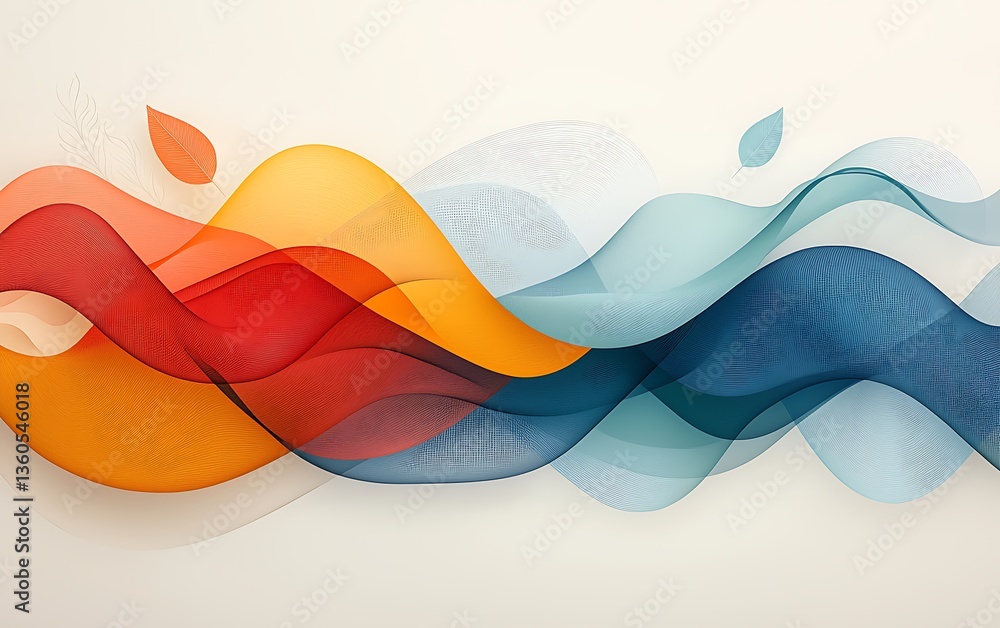 Poster Abstract flowing color waves design