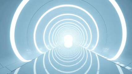 Fototapeta premium bright round white corridor in high tech style