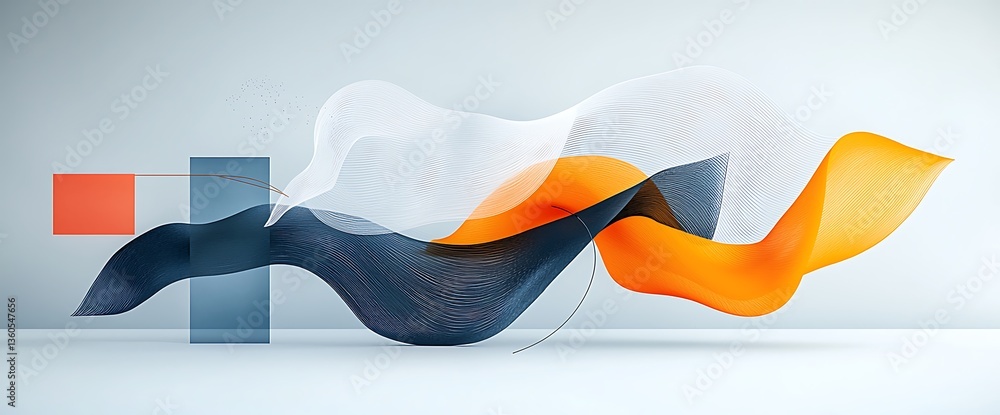 Poster abstract flowing forms in vibrant colors