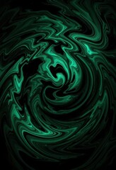 Intricate swirls of deep emerald and black, creating a mysterious depth, organic, abstract, abstract art