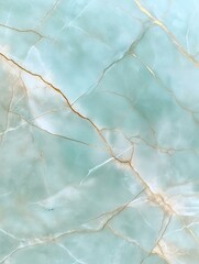 Close-up of a marble surface. the marble has a light blue-green color with white veins running through it. the veins appear to be jagged and uneven, creating a textured pattern.