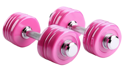 pink dumbbell isolated on white