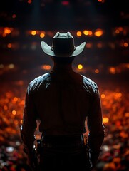 Cowboy Stage Spotlight Backlit.