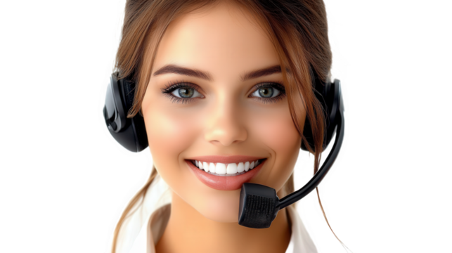 woman with headset