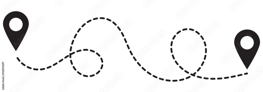 Poster map place location icon. - illustration flat design on white background for your location pin marker