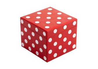 Red box with white dots PNG isolated on transparent background for use in graphic designs and illustrations