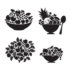  vector illustration of a bowl of fruit