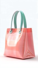 A stylish handbag rendered with vivid colors and glossy textures