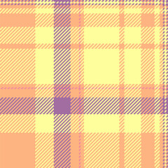 Pastel plaid pattern in soft yellow, peach, and lilac.  Perfect for textile design, fashion, or website backgrounds. This cheerful, seamless texture evokes feelings of warmth and comfort.