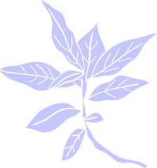 Illustration of a Light Purple Leaf Branch  sticker