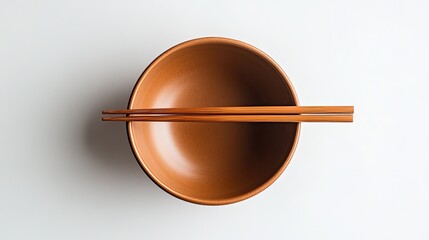 A noodle bowl with an earthy matte brown glaze