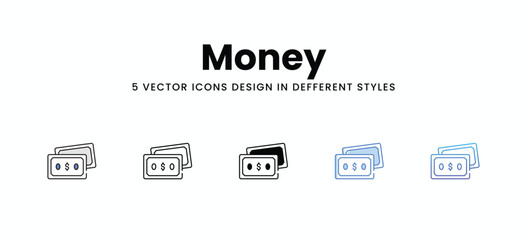 Money vector icons set stock illustration