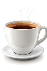 Fototapeta premium A Simple Ceramic Coffee Cup Filled With Hot Coffee