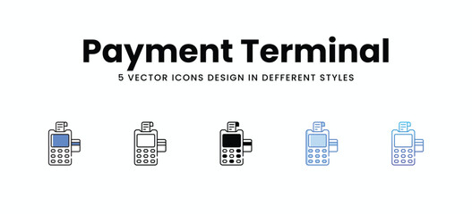 Payment Terminal vector icons set stock illustration