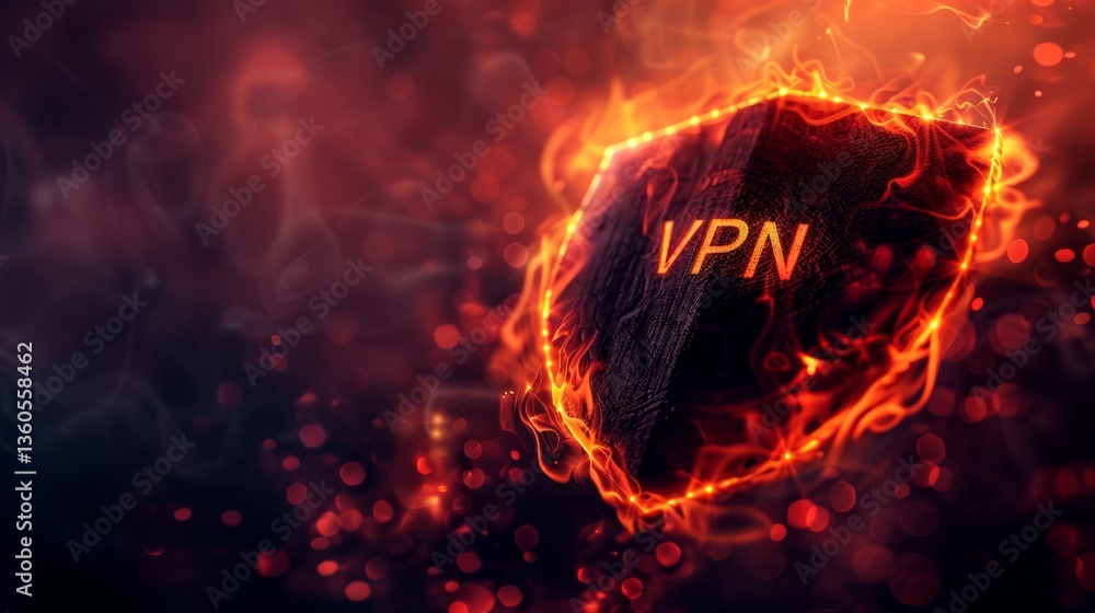 Aufkleber boost online security with a vpn shield illuminating the internet environment