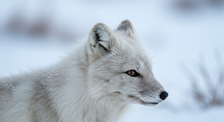 Naklejka premium Arctic fox in winter landscape capturing nature's beauty and wildlife