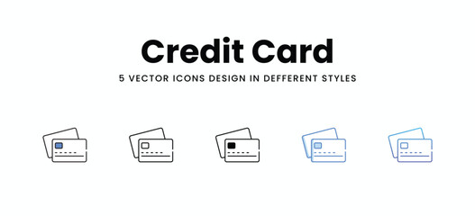 Credit Card vector icons set stock illustration
