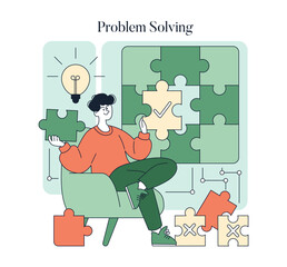 Authoritative Parenting Style. Flat Vector Illustration