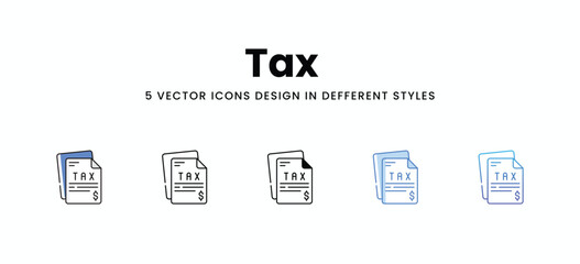 Tax vector icons set stock illustration