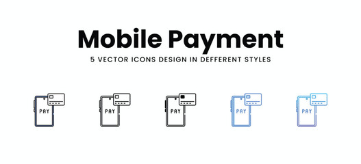 Mobile Payment vector icons set stock illustration