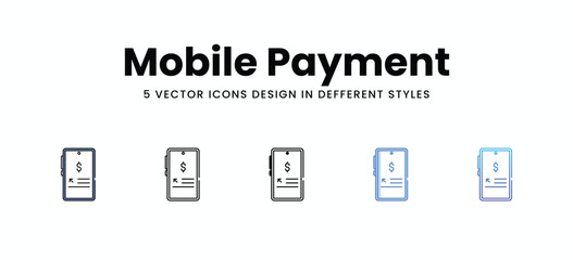 Mobile Payment vector icons set stock illustration