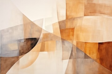Abstract Watercolor background, Minimalist Boho style, shades of beige, cream, soft brown, linen texture	
