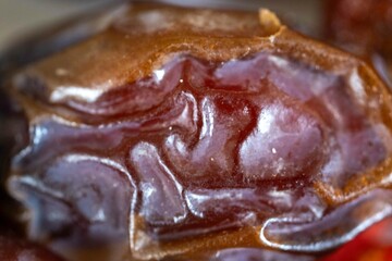 Dried date in macro photography fine details