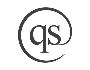QS logo from two letter with circle shape email sign style. Q and S round logotype of business company