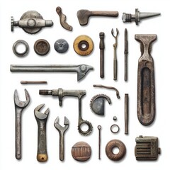 work tools isolated on white or transparent background