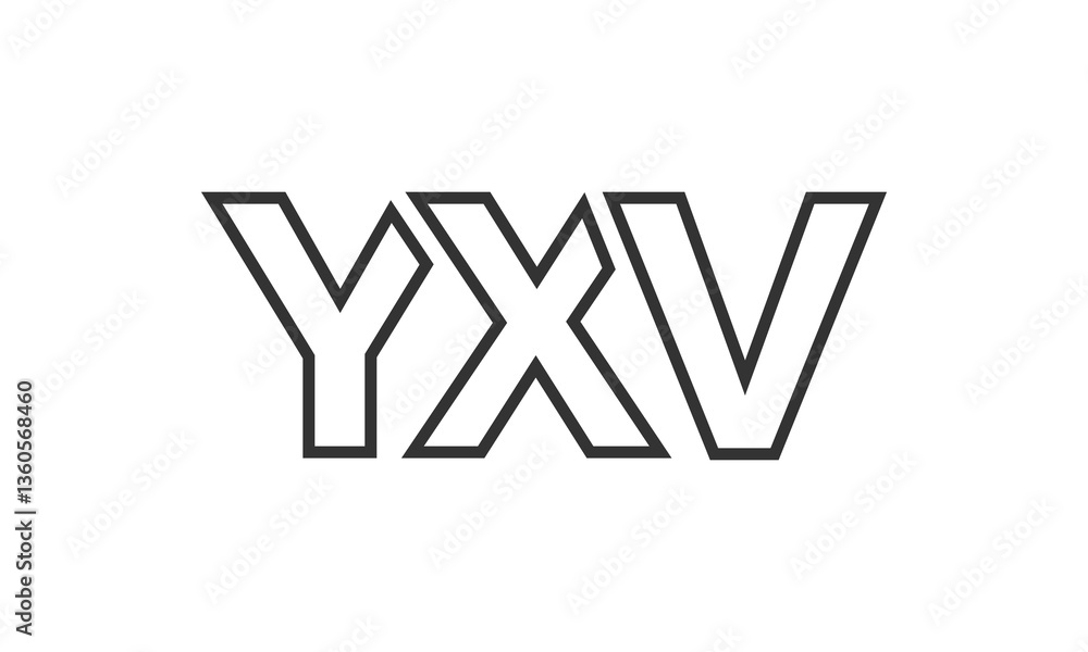 Poster yxv logo design template with strong and modern bold text. initial based vector logotype featuring s