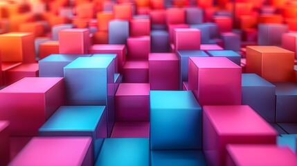 Obraz premium Colorful Abstract Cubes Arrangement Background with Creative Geometric Design