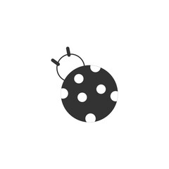 シンプルなてんとう虫のモノクロベクターアイコン