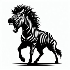 Obraz premium Elegant Black and White Zebra silhouette