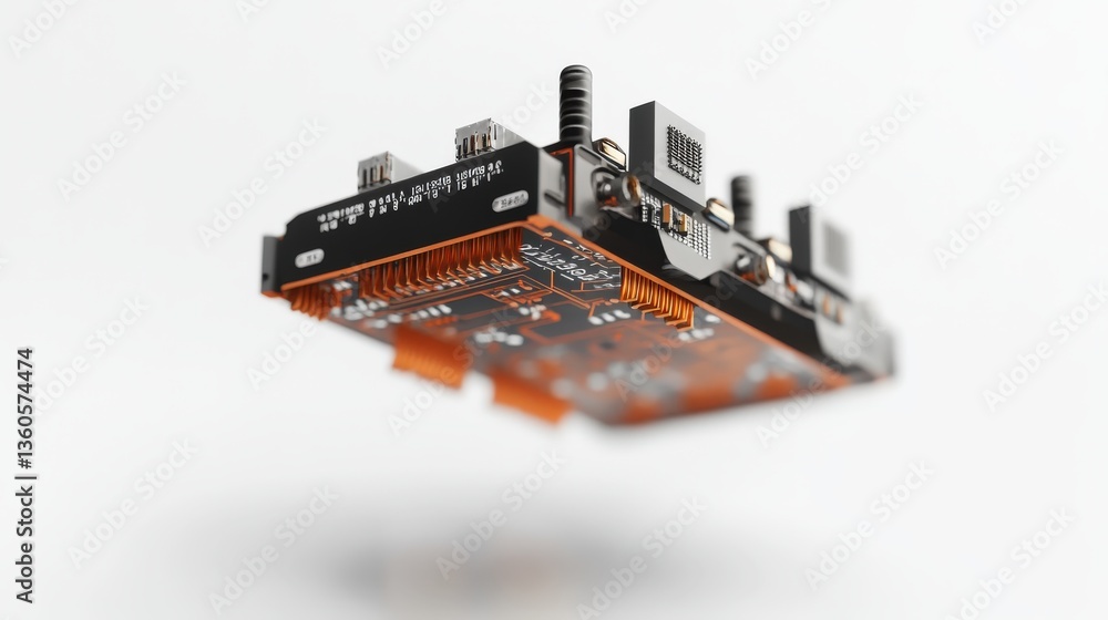 Poster a close up artistic depiction of a circuit board component