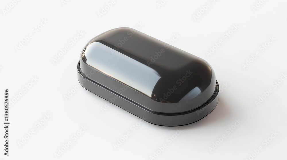 Poster an isolated rectangular black object placed on a white surface