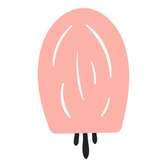 Cartoon tulip, bell flower hand drawn illustration. Scandinavian style flat design, isolated vector. Meadow blossom, bloom, wild floral, botanical element. Kids seasonal clip art, spring, summer print