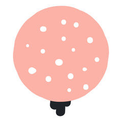 Cartoon berry hand drawn illustration. Scandinavian style flat design, isolated vector. Meadow blossom, bloom, wild floral, botanical element. Kids seasonal clip art, spring, summer print