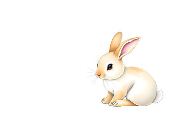 Obraz premium Cute little rabbit in watercolour technique. Vector illustration.