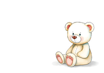Obraz premium Cute teddy bear in watercolour technique. Vector illustration.
